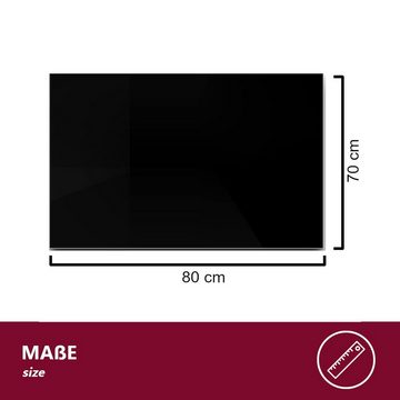 HOOZ Tischplatte aus Glas 80 x 70 x 0,6 cm oder als Funkenschutzplatte für den Kamin (schwarzes Glas, 1 St., ESG-Sicherheitsglas), mit hochwertigem Facettenschliff