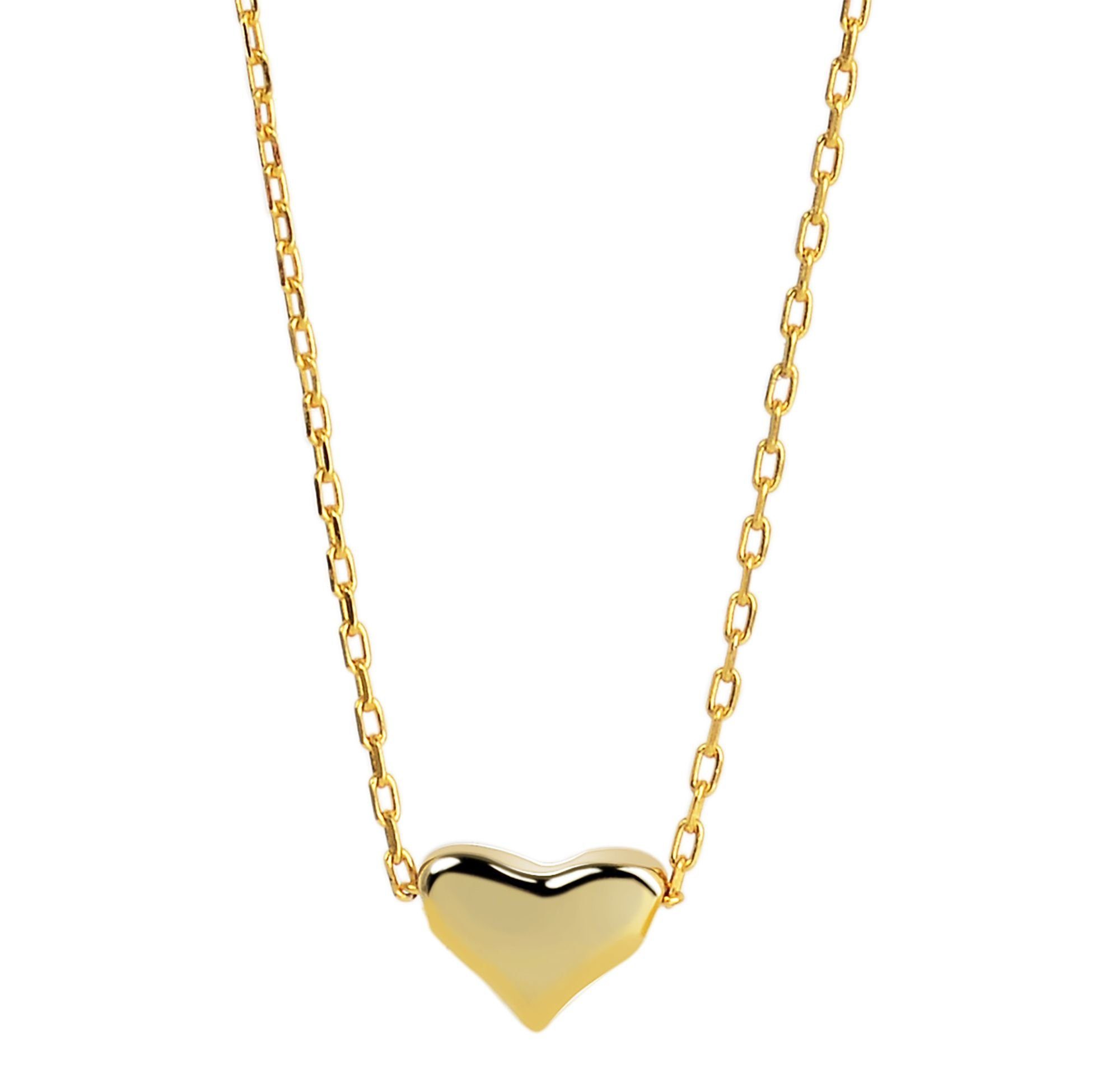 Herz Echt Anhänger Halskette Silber Kanani Kette 925/- aus AKZENT mit Anhänger vergoldet mit