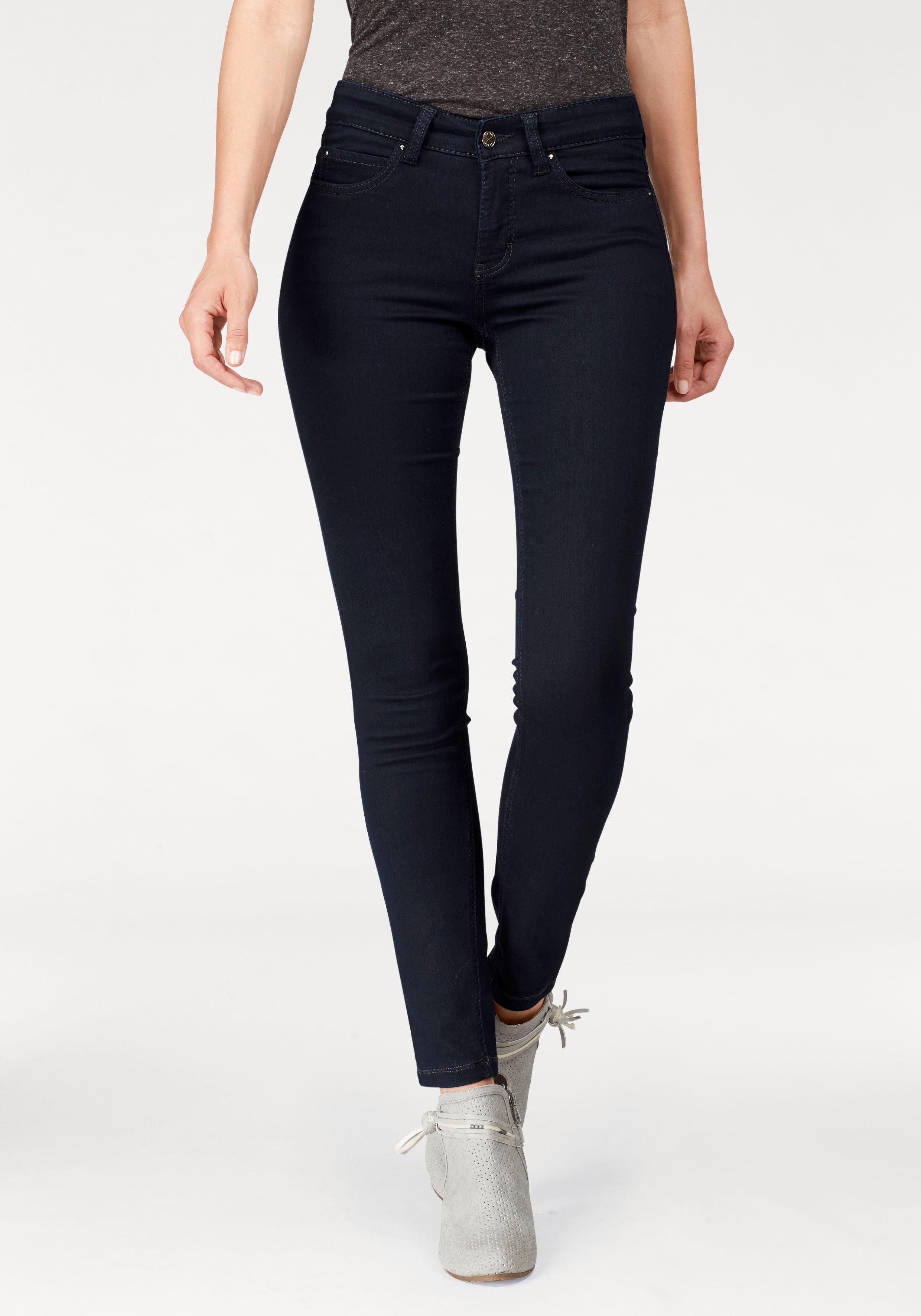 MAC Skinny-fit-Jeans Dream Skinny Hochelastische Qualität sorgt für den perfekten Sitz dark blue rinsed