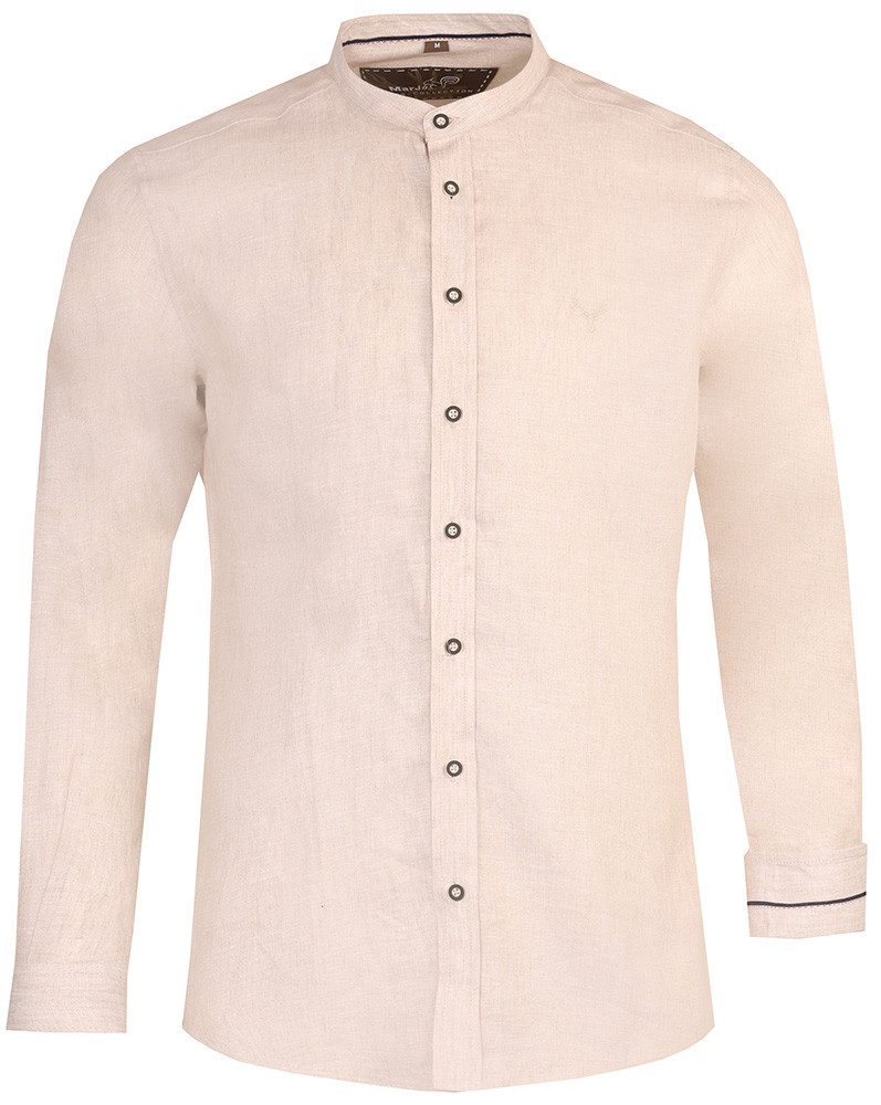 MarJo Trachtenhemd Trachtenhemd Christian 2 Leinen beige
