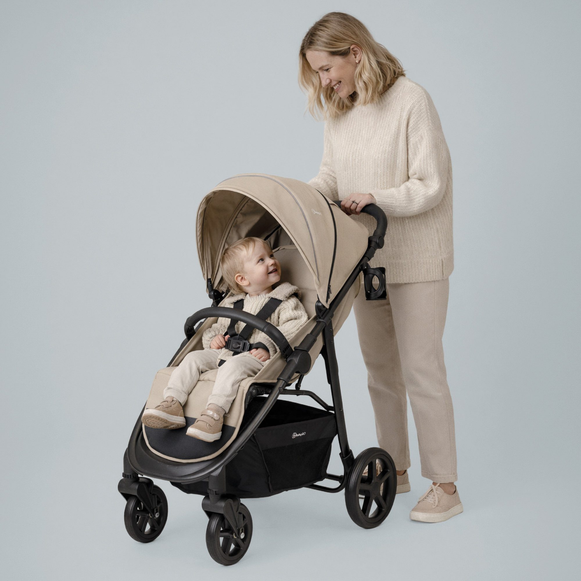 BabyGo Kombi-Kinderwagen Evolution, (Set, 5-tlg), mit Babywanne, Babyschale, Wickeltasche und Sportsitz