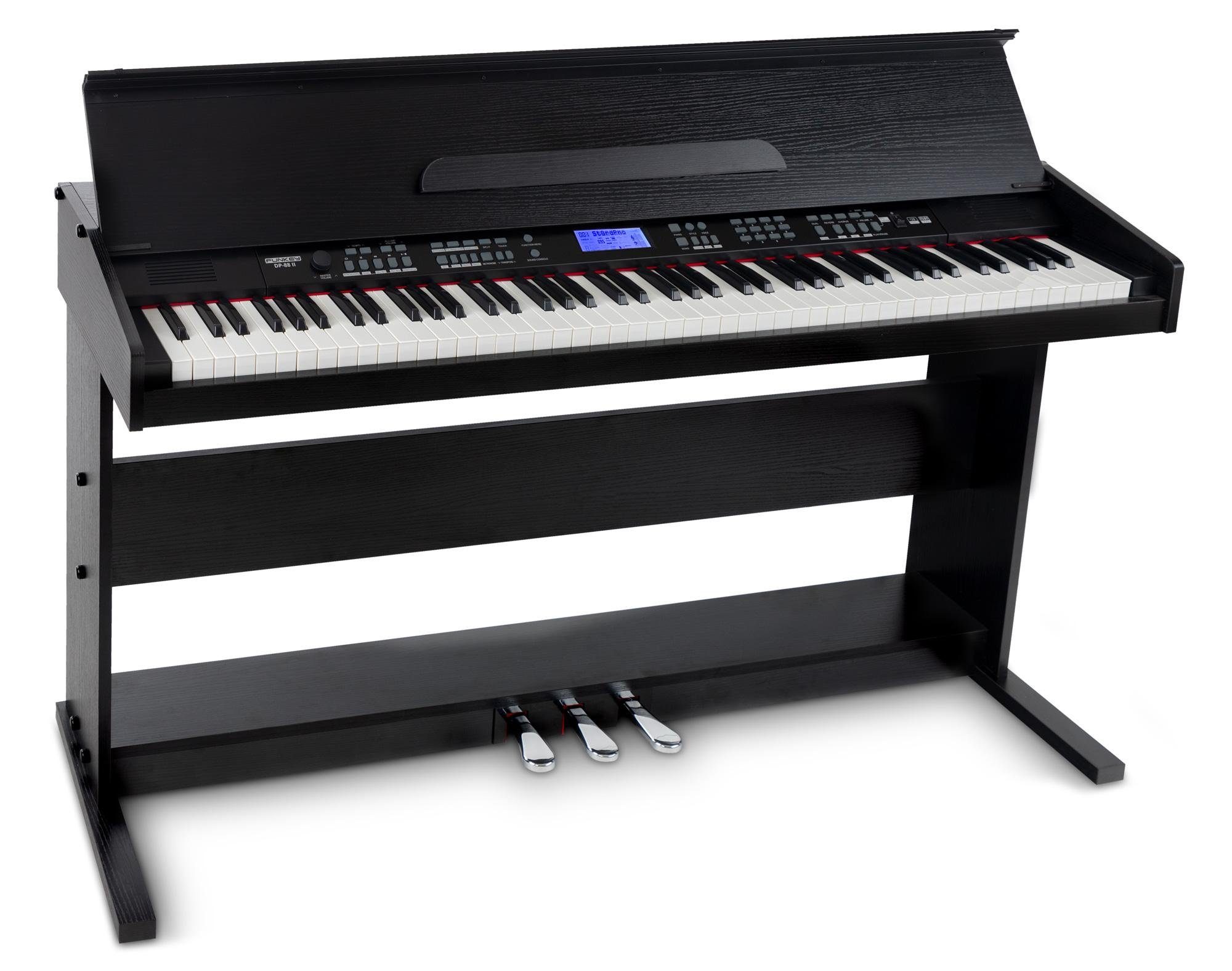 FunKey Digitalpiano DP-88 II E-Piano mit 88 anschlagsdynamische Tasten, Klavier mit Begleitautomatik und Chord Akkordbegleitung