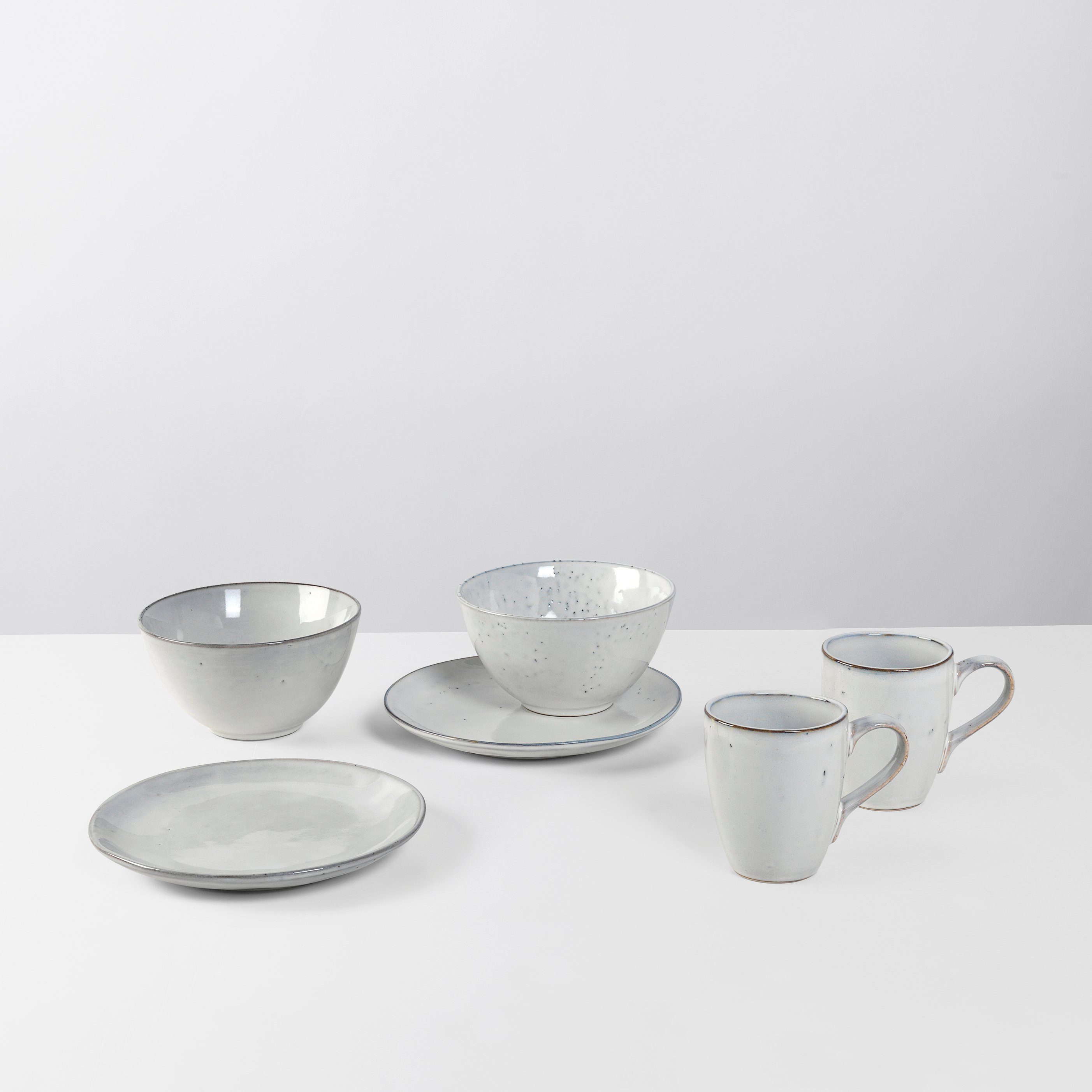 Broste Copenhagen for Geschirr-Set Steingut set Nordic Breakfast Copenhagen 2 Broste Personen, (6-tlg), Sand Two