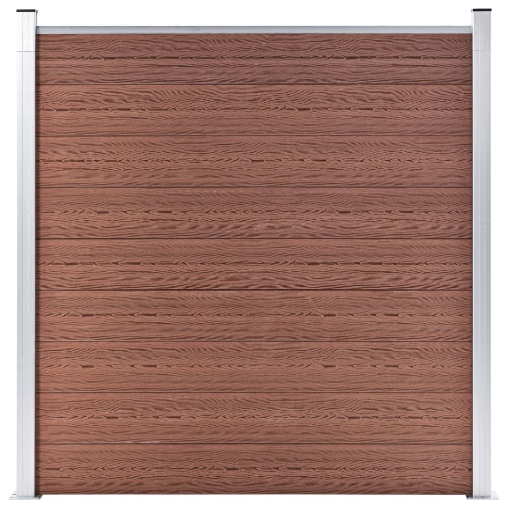 vidaXL Gartenzaun, WPC Zaun-Set 10 Quadrate + 1 Schräge 1830x186 cm Braun