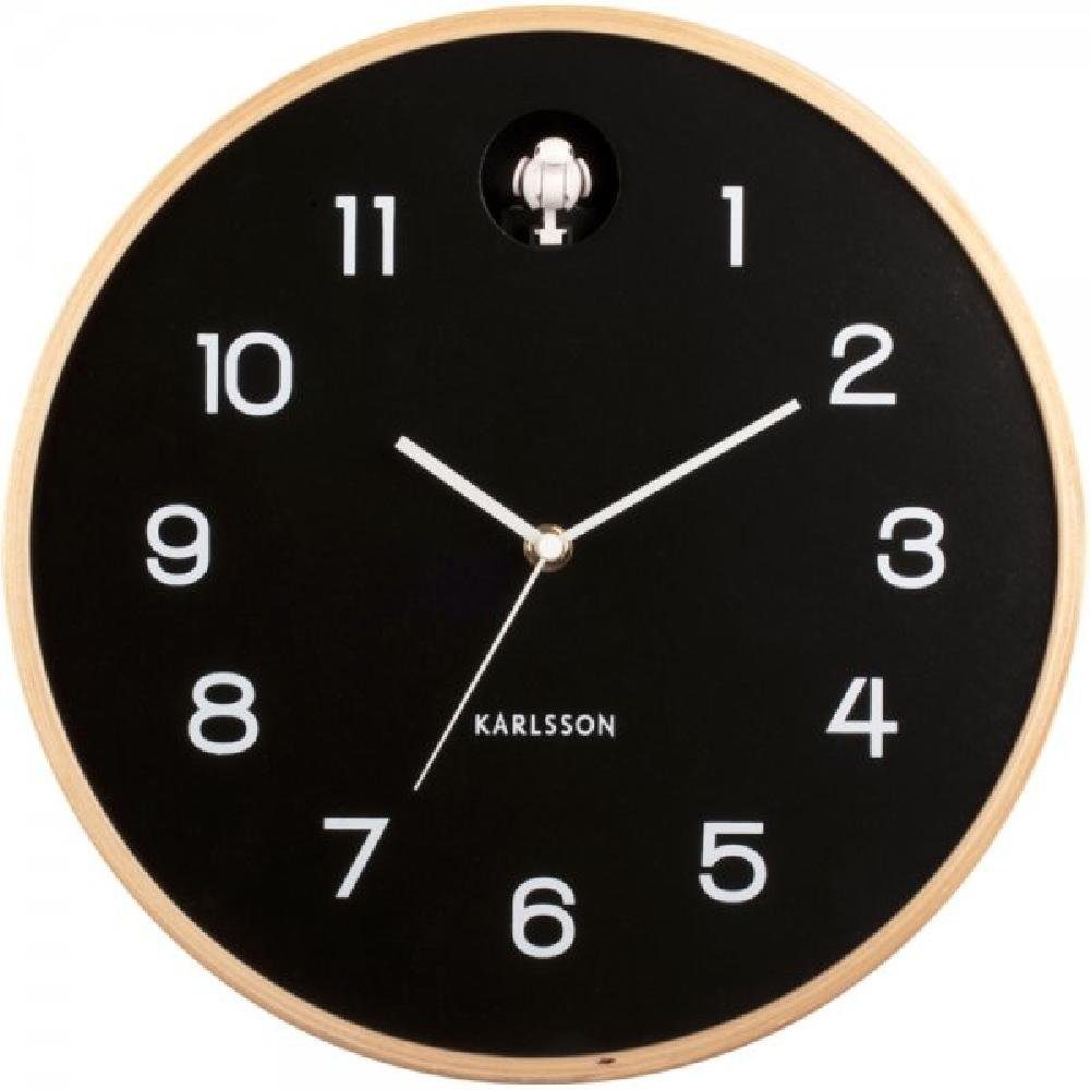 Karlsson Uhr Wanduhr Natural Cuckoo Birch Wood Black