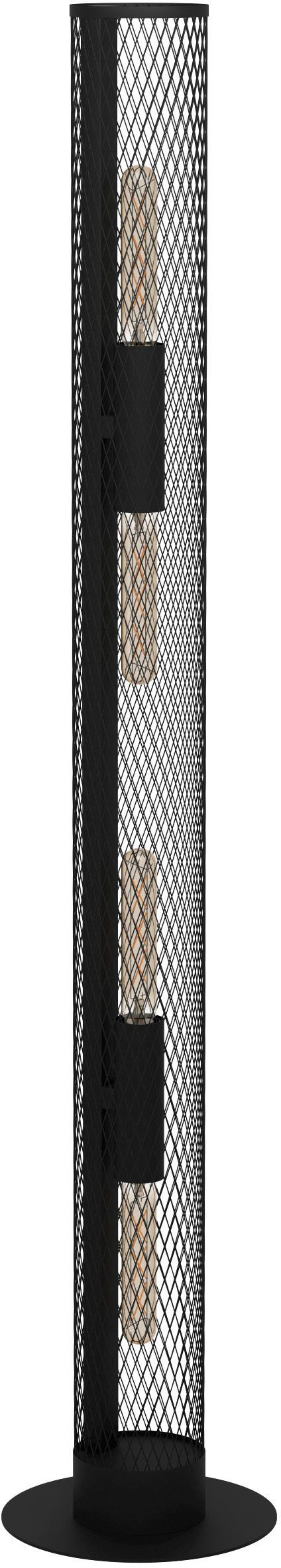 EGLO Stehlampe REDCLIFFE, ohne Leuchtmittel, Leuchtmittel wechselbar, Stehleuchte in schwarz aus Stahl - exkl. E27 - 4X40W