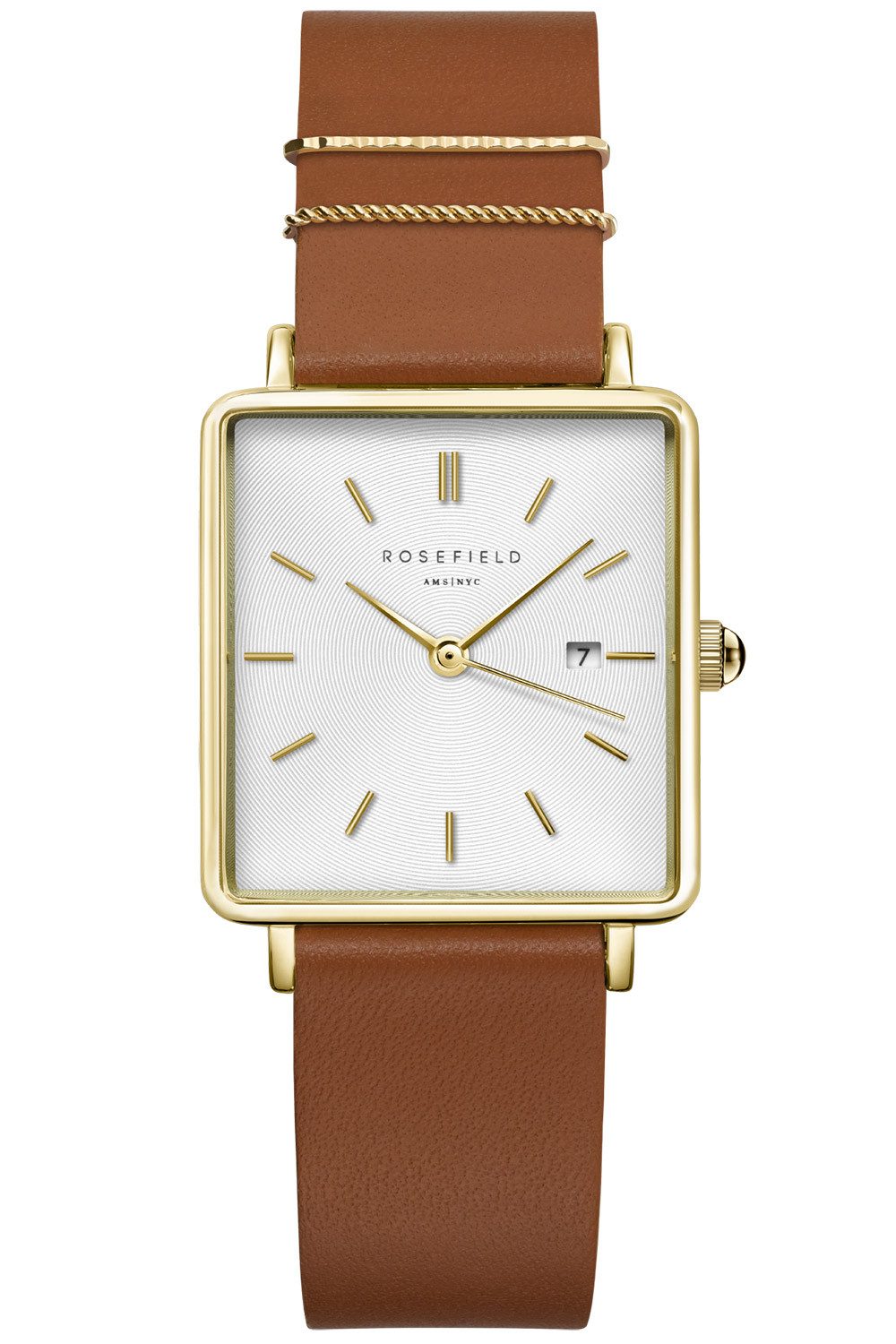 Quarzuhr Quarz Boxy Braun/Goldfarben