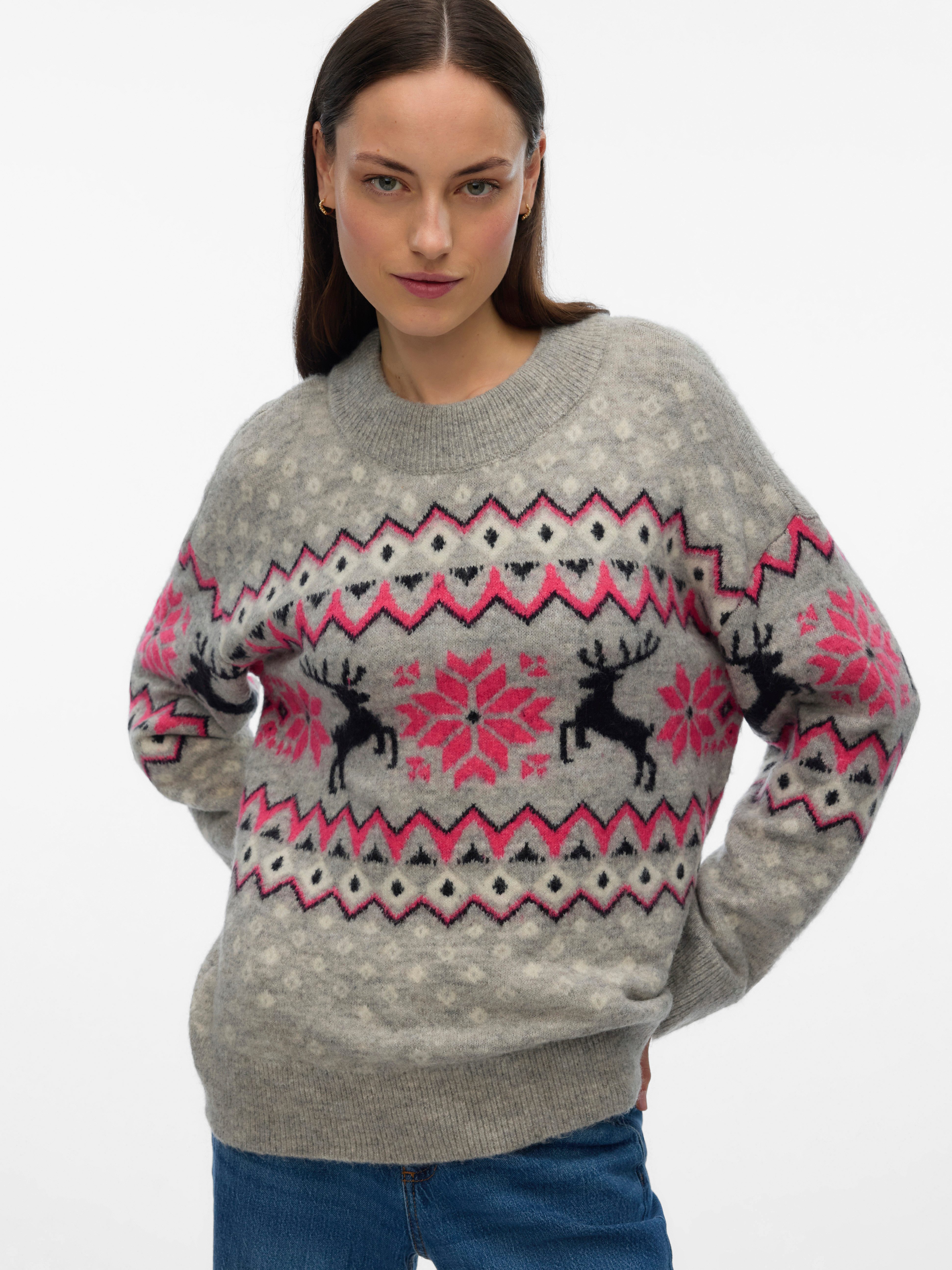 Vero Moda Weihnachtspullover VMSANTANORDIC LS O-NECK PULLOVER XMAS günstig online kaufen