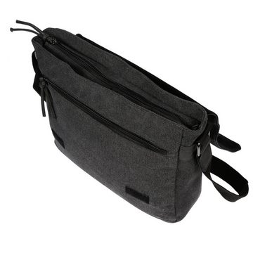 Christian Wippermann Umhängetasche Messenger Bag Herren Damen Umhängetasche Tasche Canvas, mit Überschlag Schwarz