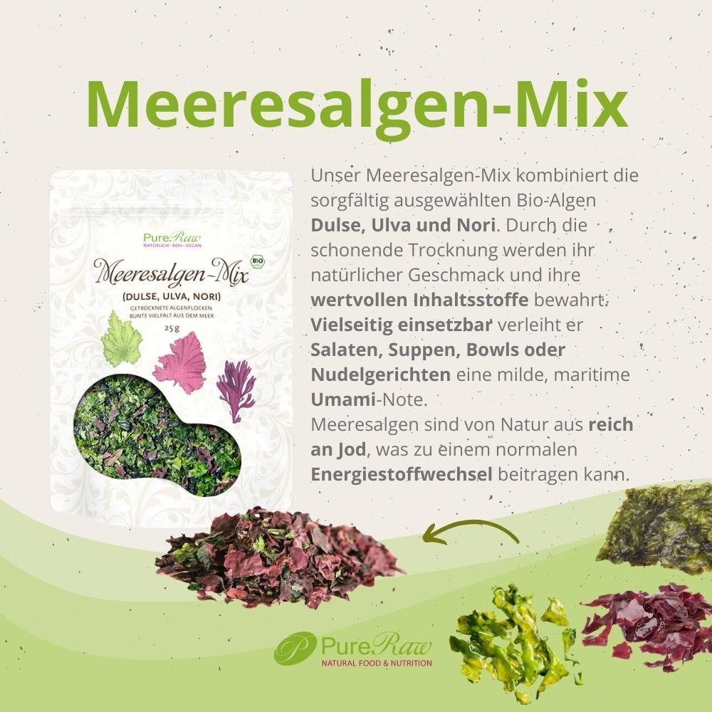 PureRaw Meeresalgen-Mix I 25g I PureRaw I Dulse, Ulva, Nori Flocken, 25 g