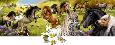 COPPENRATH DIE SPIEGELBURG Puzzle Panorama-Puzzle Pferdefreunde Pferde, 250 Puzzleteile, Größe 97 x 31 cm