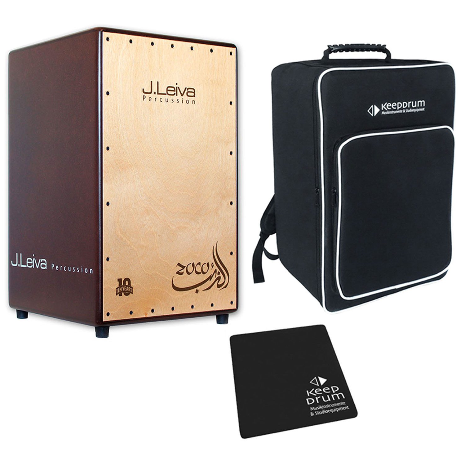J. Leiva Cajon J.Leiva Zoco Max Cajon mit Tasche und Sitz-Pad, Cajon, Vorteils Set mit Zubehör