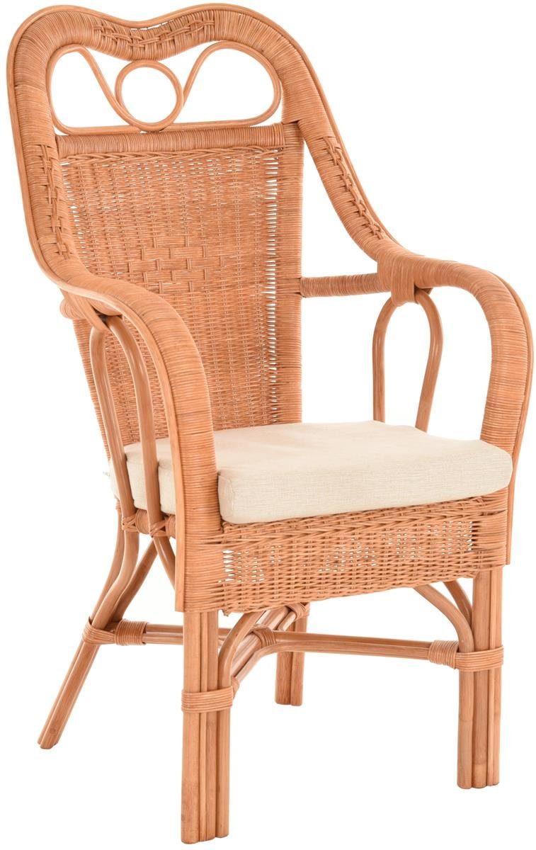 Mit Sessel hoher Wintergarten Armlehnstuhl Rückenlehne, mit Home Armlehnsessel Krines Sitzkissen Terracotta Rattansessel