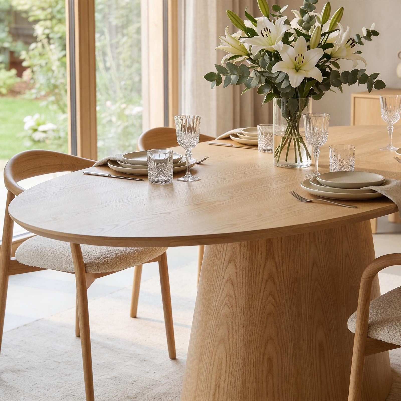 IDIMEX Esstisch AURA, Esszimmertisch oval 180 x 110 cm aus MDF mit Eichenfurnier in Natur