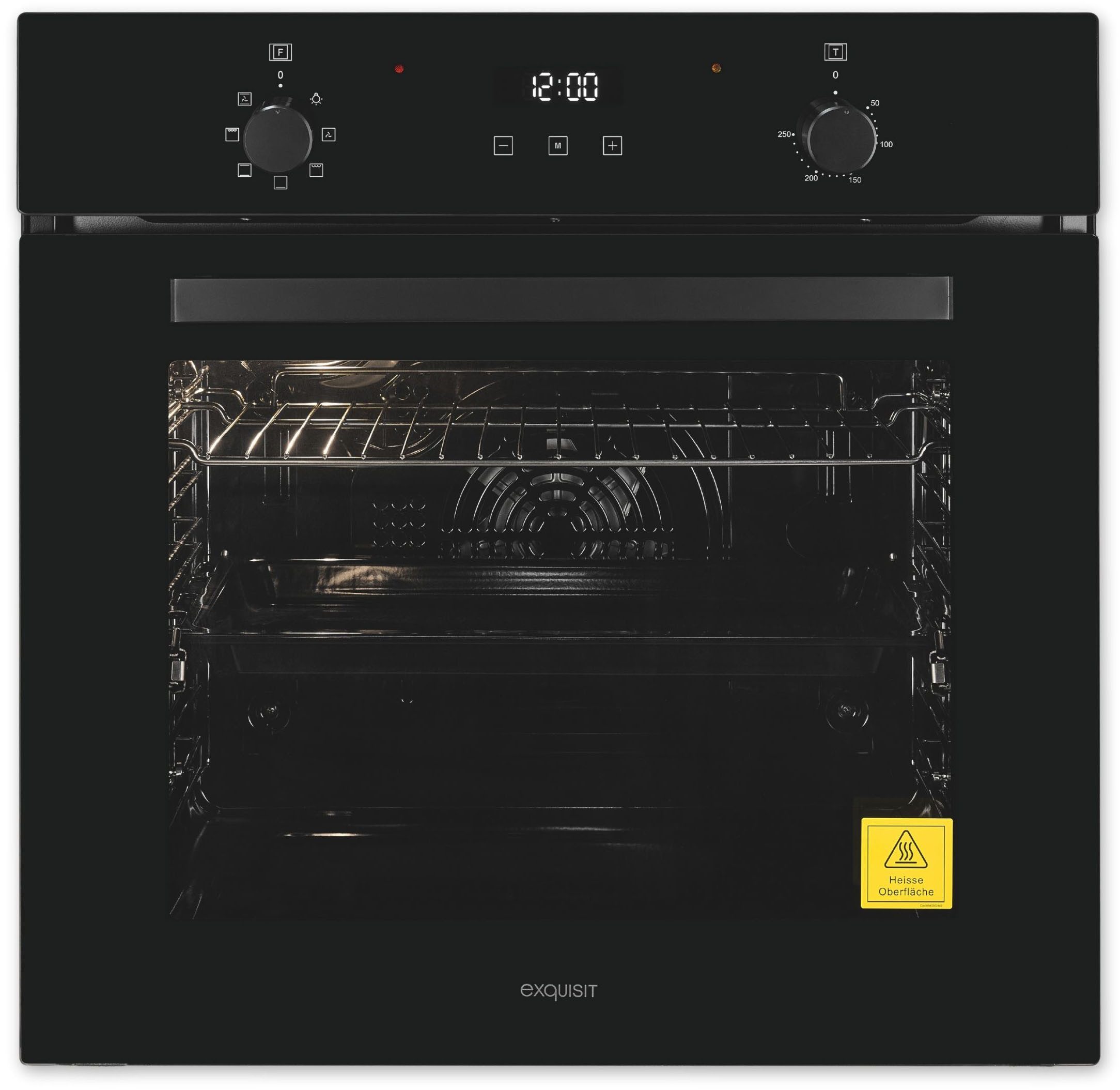 exquisit Einbaubackofen EBE278-U-020 schwarz, mit Teleskopauszug nachrüstbar, Ideal für den Alltag – Backen, Grillen und Aufläufe leicht gemacht!