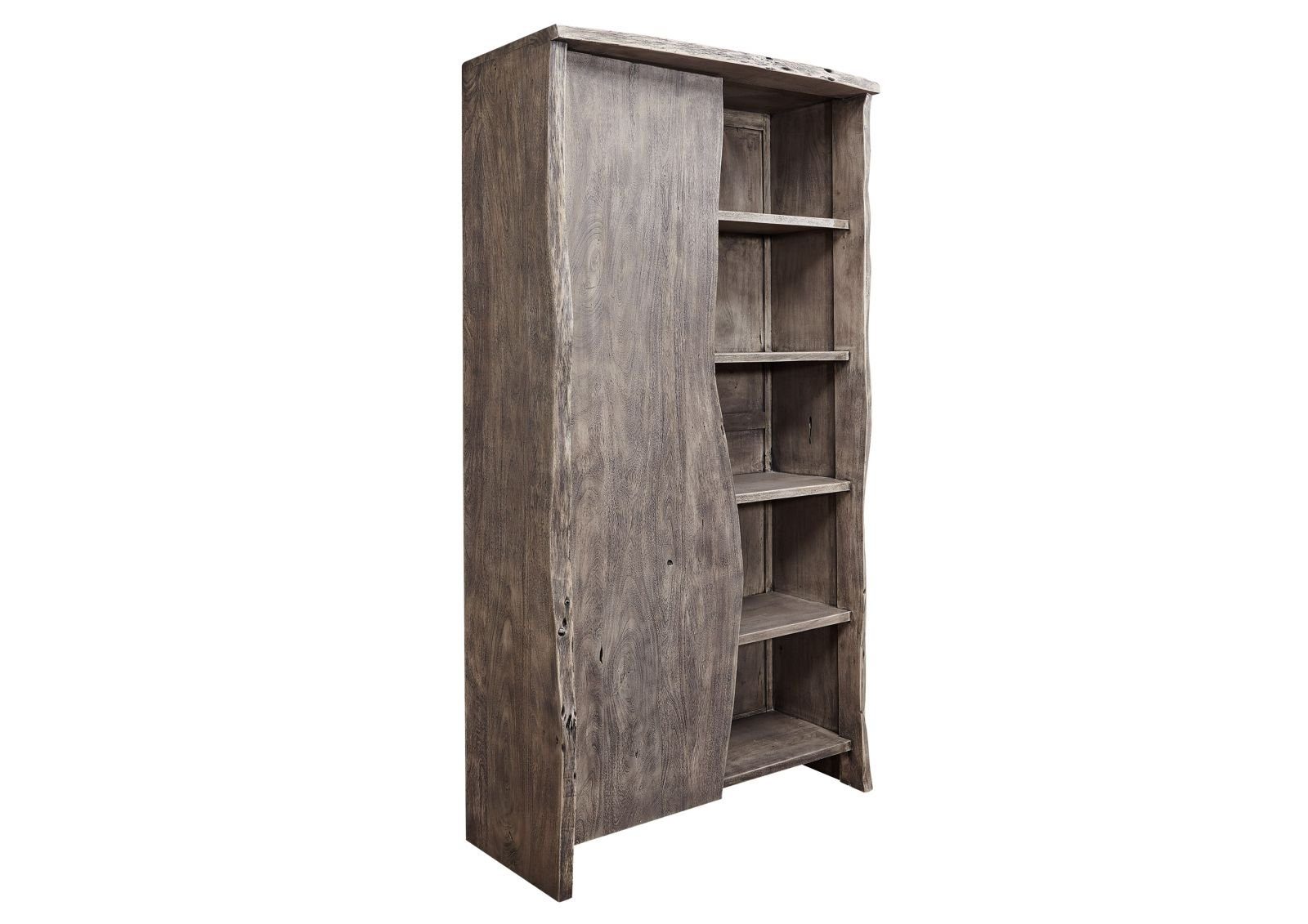 Massivmoebel24 ACACIA grau lackiert Standregal PURE 1-tlg. Regal #910, Akazie 105x45x204