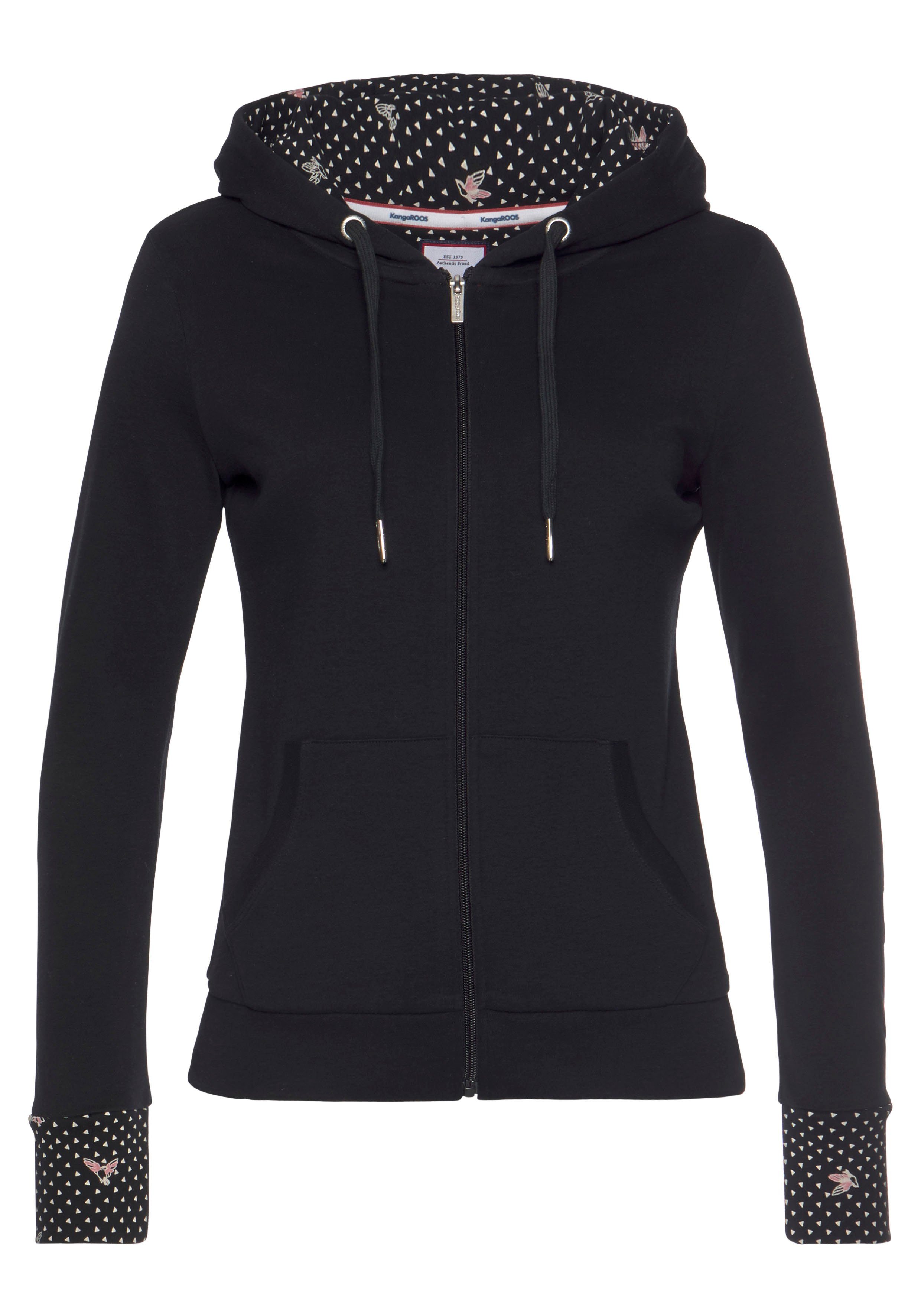 KangaROOS Sweatjacke mit bedrucktem Kapuzenfutter und Ärmelaufschlag – Bild 5 von 5