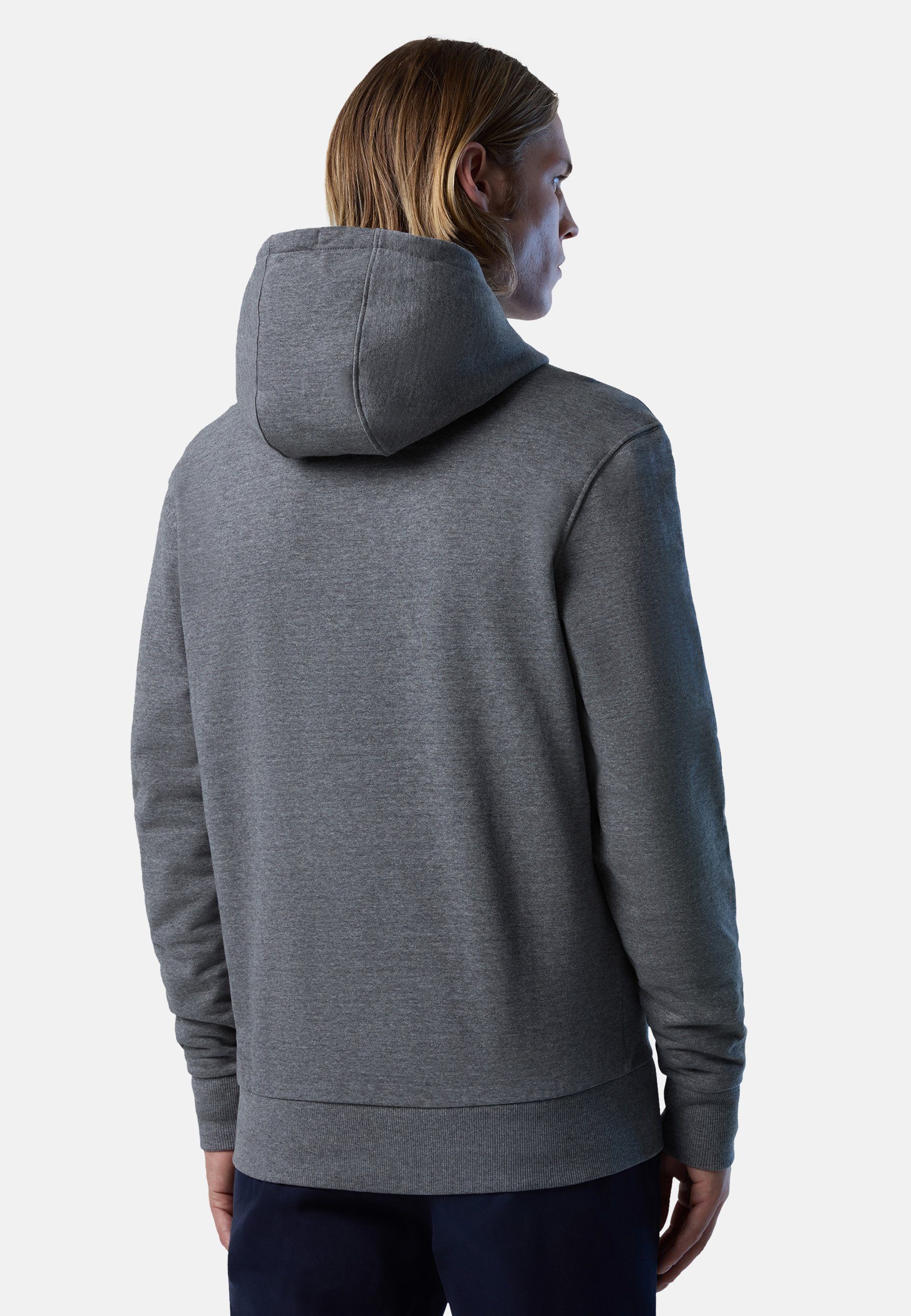 North Sails Kapuzensweatshirt mit klassischem mit Reißverschluss Design durchgehendem Hoodie grey