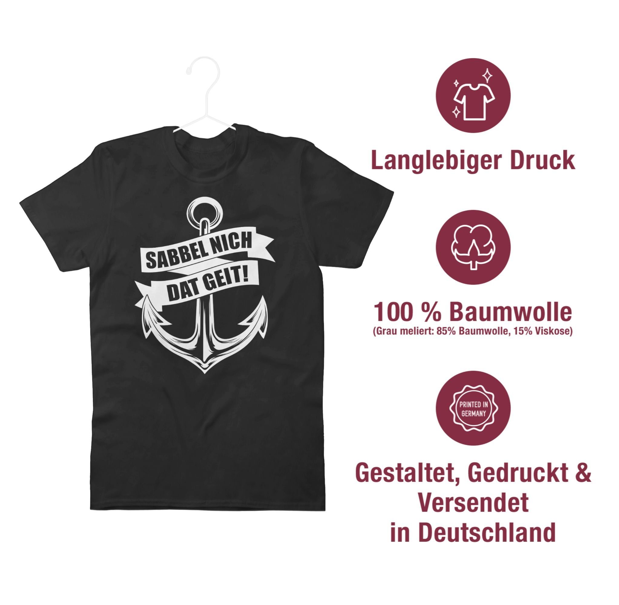 - Sabbel dat nich Statement weiß Schwarz Sprüche 01 Shirtracer geit! T-Shirt