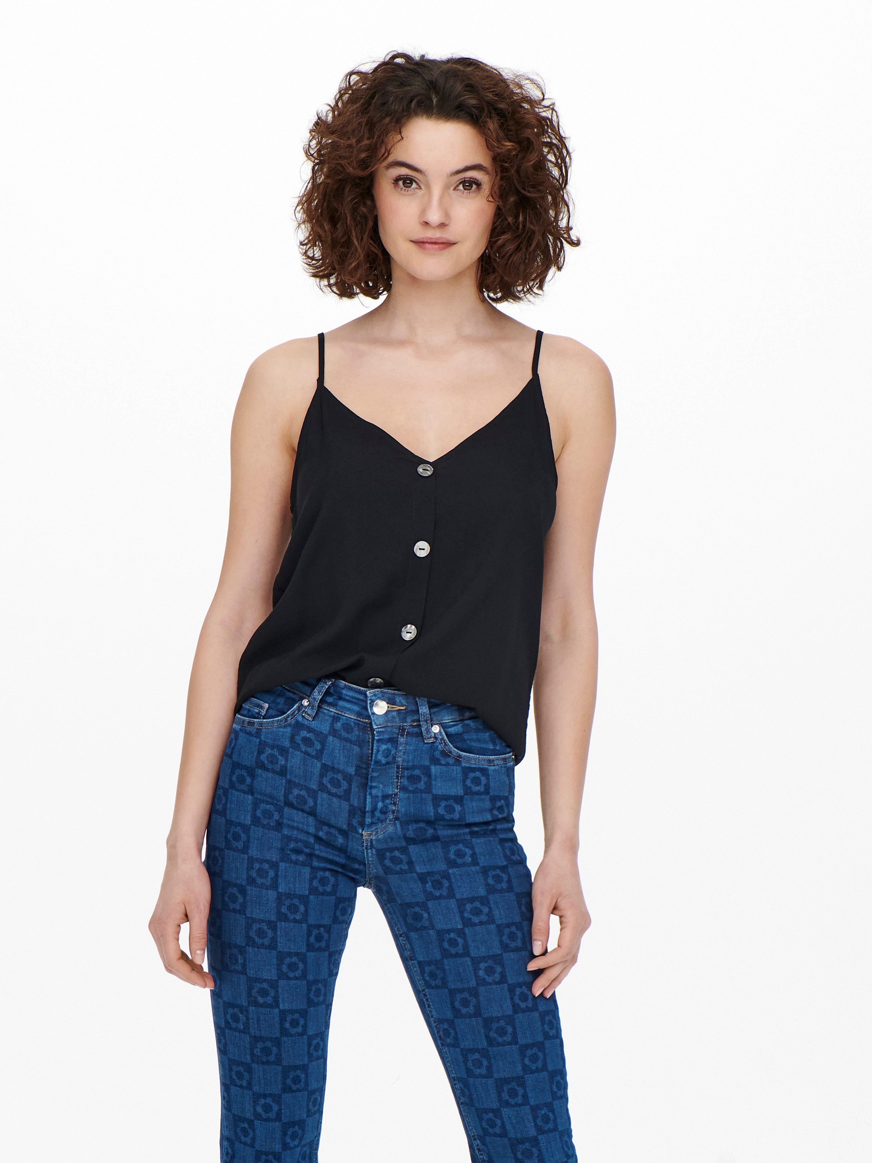 ONLY Trägertop ONLNELLY LIFE BUTTON SINGLET SOLID NOOS