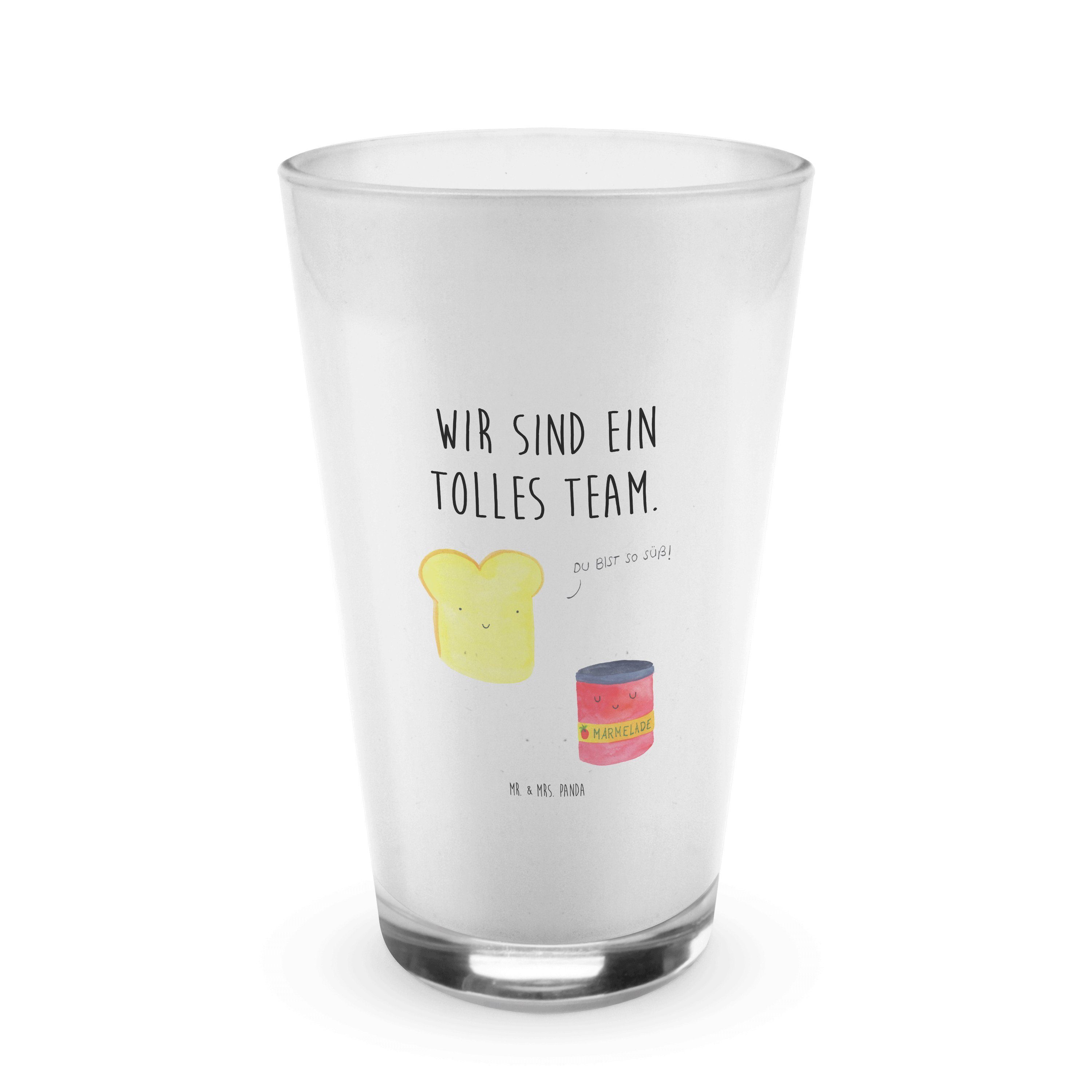 Mr. & Mrs. Panda Glas Toast Marmelade - Transparent - Geschenk, Latte Macchiato, Cappuccino, Premium Glas, Hitzebeständig