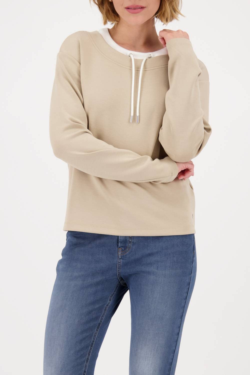 Monari Sweatshirt Schmuckdetails Tunnelzug mit Bindeband günstig online kaufen