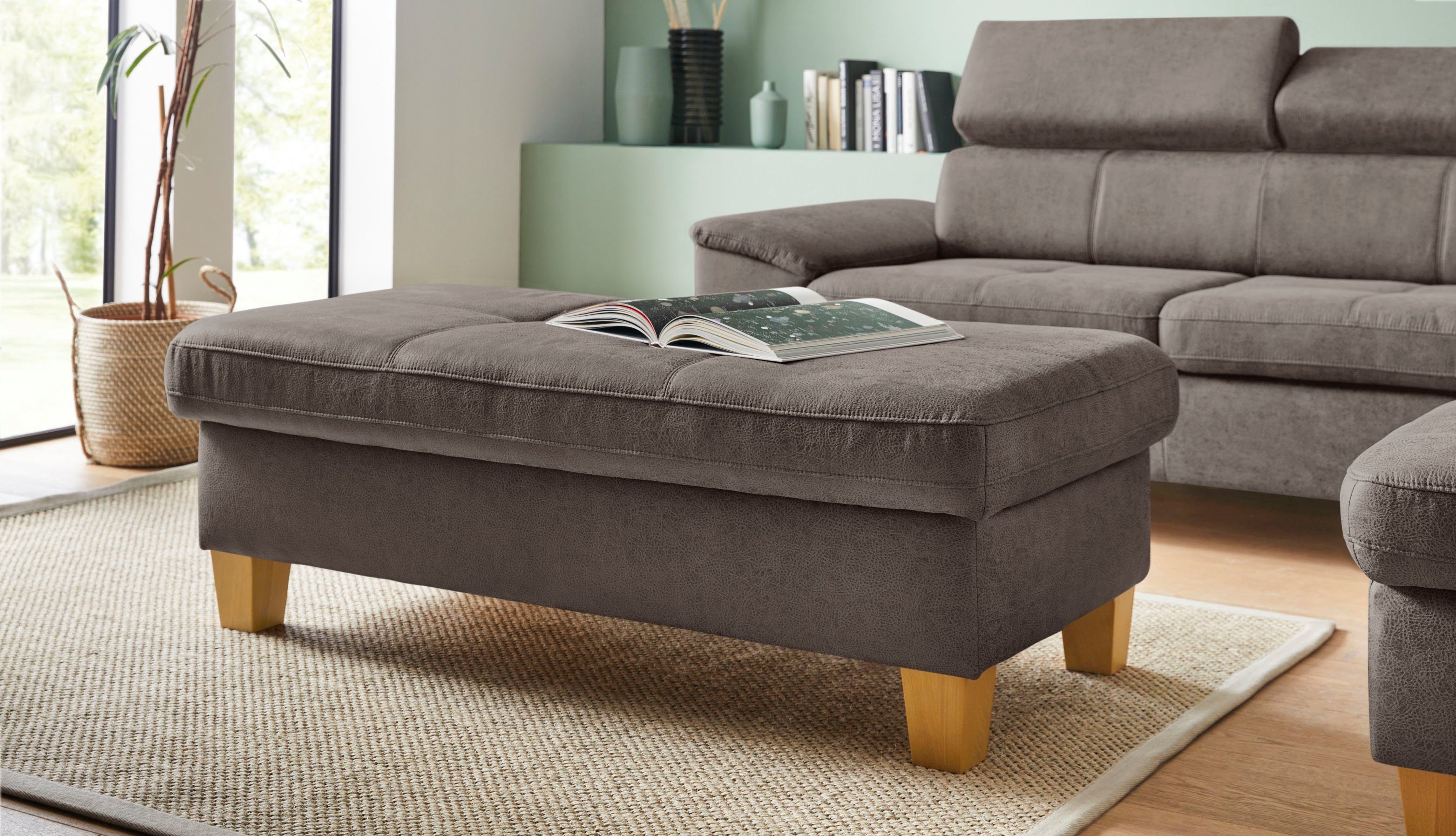 exxpo - sofa fashion Табуретки Enya Bankhocker mit Staufach unter der Sitzfläche, schöne Detailverarbeitung