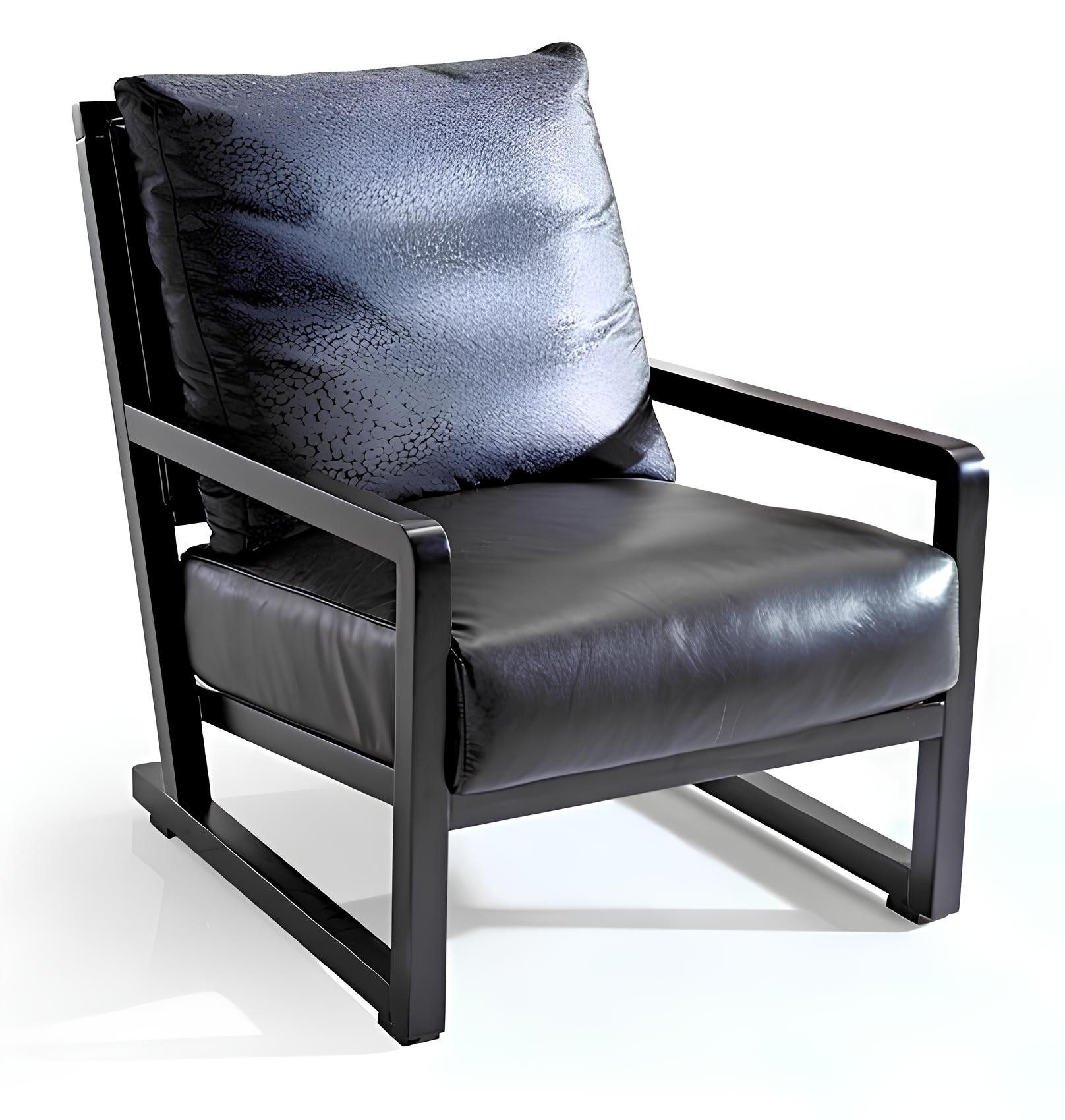 Xlmoebel Sessel Leder-Clubsessel in modernem Design mit Holzgestell (Sessel MBK-SD-C003), Hergestellt in Europa