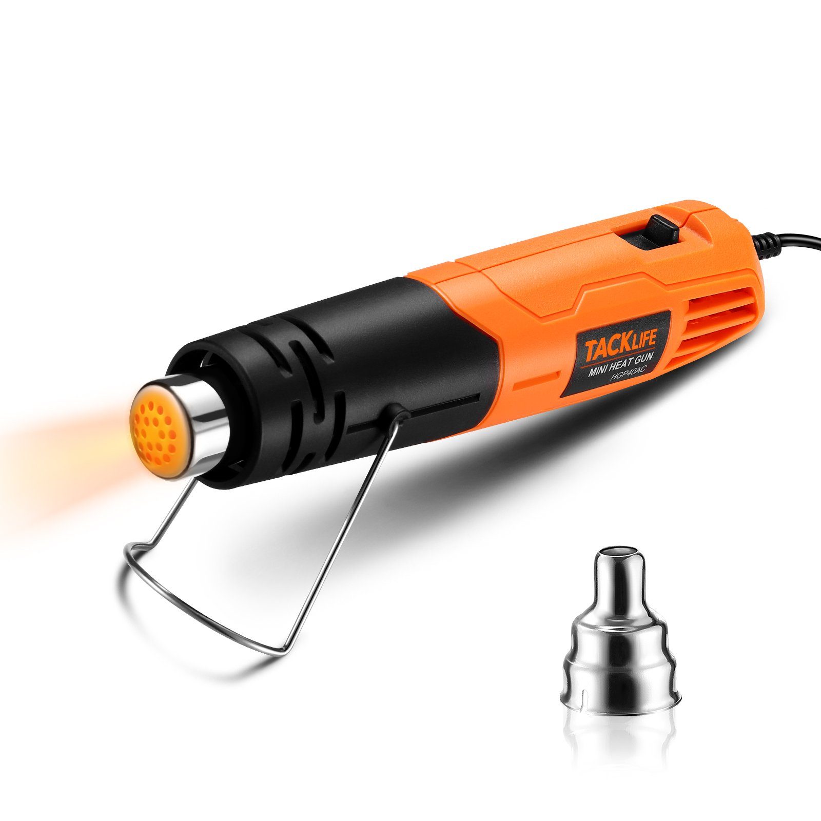 TACKLIFE Heißluftgebläse, Mini Heißluftpistole 500W mit 2.2m Kabel 300~500℃