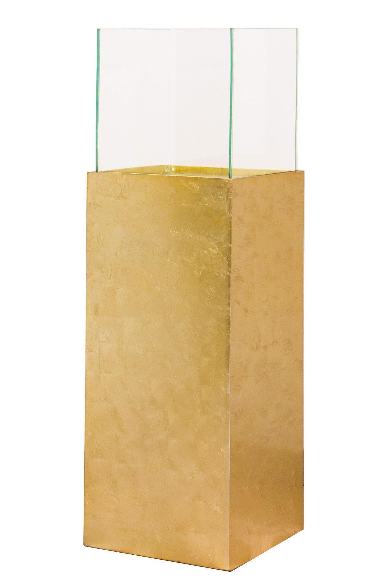 VIVANNO Bodenwindlicht Windlichtsäule Kerzenhalter Windlicht Fiberglas "Candela", Gold | Windlichter