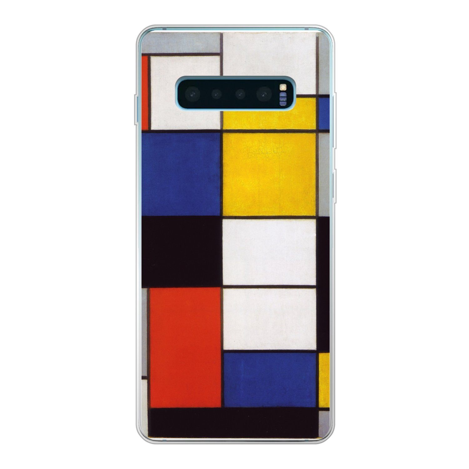 MuchoWow Handyhülle für Samsung Galaxy S10 Plus Komposition A - Piet Mondrian, Phone Case, Silikon, Schutzhülle Dünn