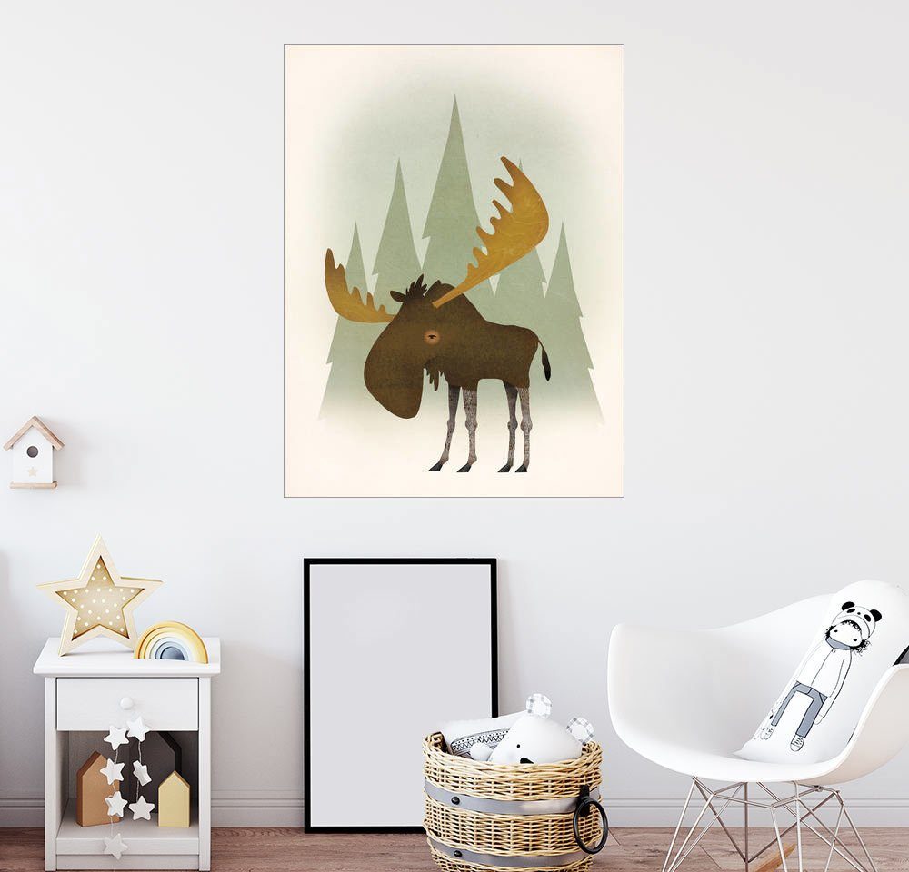 Posterlounge Wandbild, Elch unter Bäumen kaufen OTTO