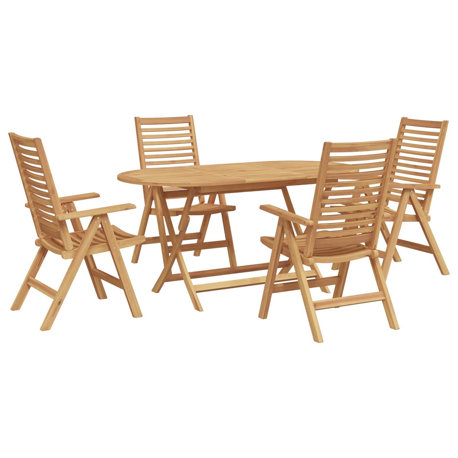 vidaXL Gartenlounge-Set Garten Essgruppe 5 pcs Braun Massivholz, (5-tlg)