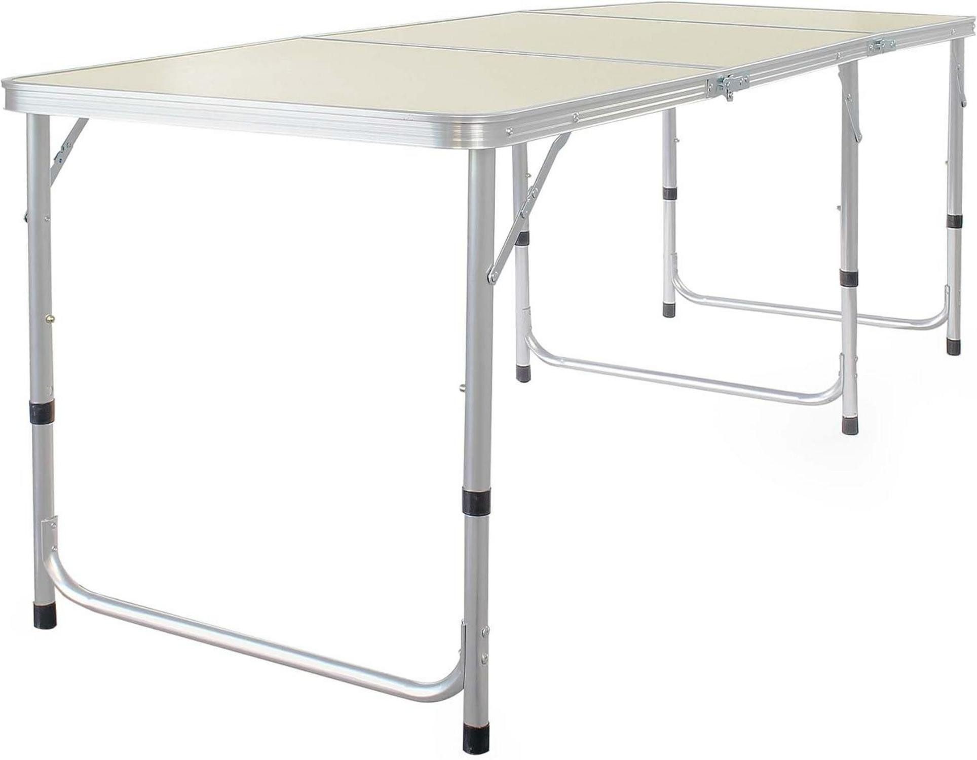 Campingtisch Campingtisch klappbar 180x60x70cm höhenverstellbar Aluminium/MDF