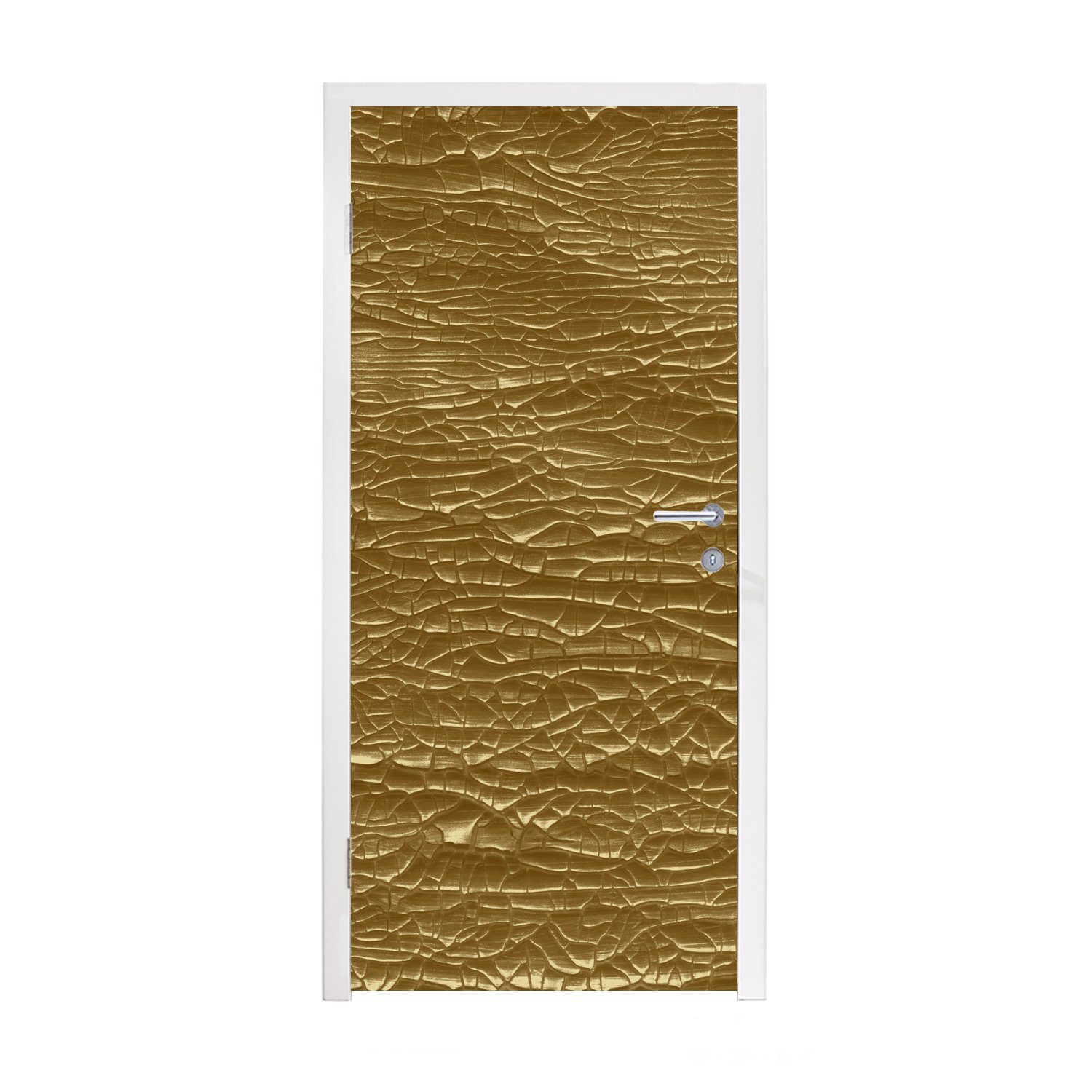 Türaufkleber, Blattgold für St), Fototapete 75x205 - - cm (1 bedruckt, MuchoWow Tür, Gold Matt, Türtapete Luxus,