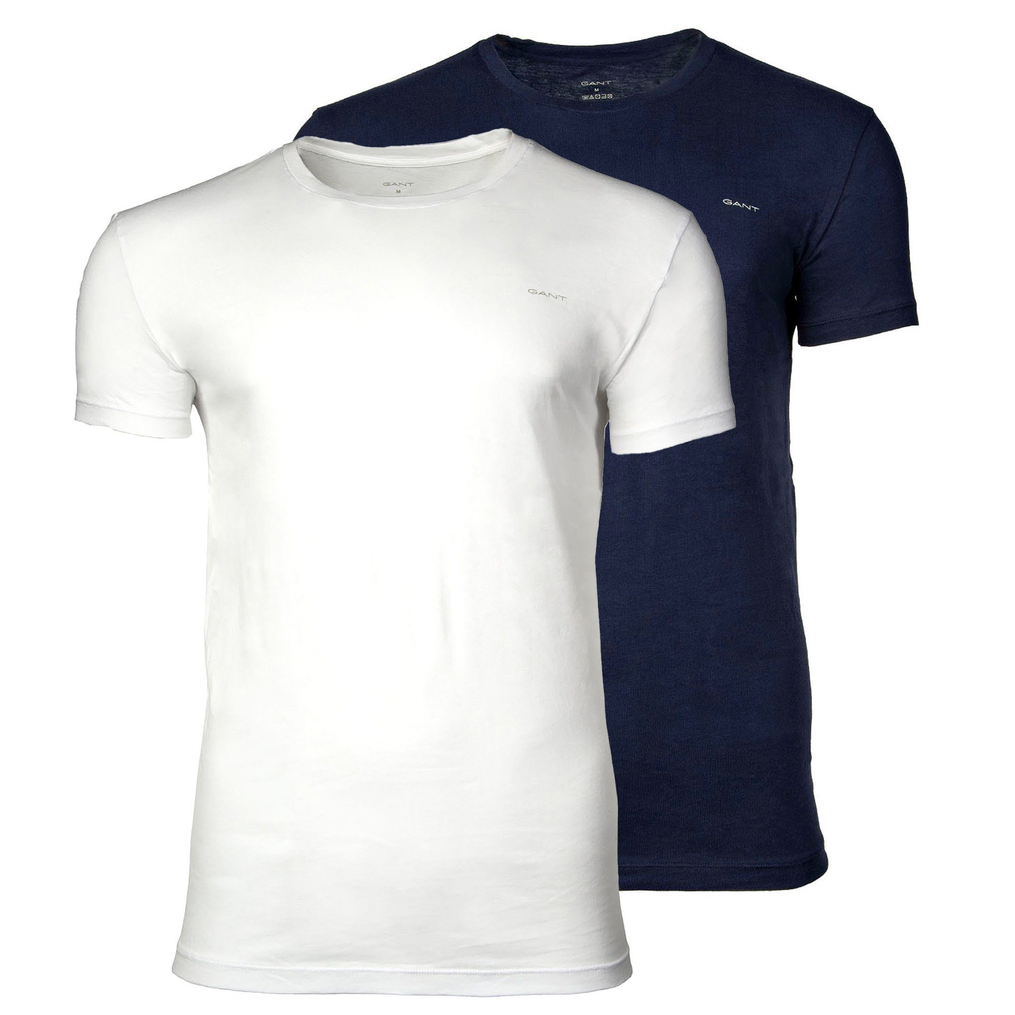 Gant T-Shirt Herren T-Shirt, C-NECK T-SHIRT Pack 2-PACK Marineblau/Weiß 2er 