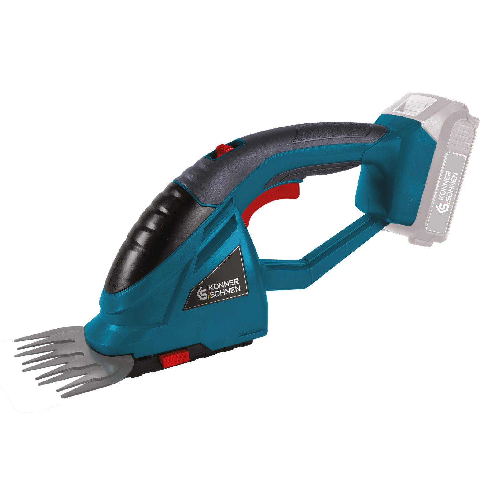 Könner & Söhnen Akku-Grasschere KS SHT-20V, (1 St), mit Doppelklingen, Sicherheitssystem, Schnellwechselmechanismus