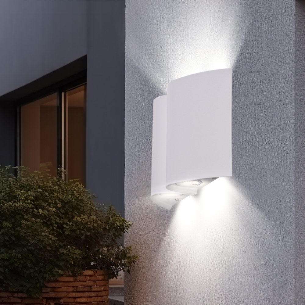 EGLO Außen-Wandleuchte, Leuchtmittel inklusive, Warmweiß, Wandleuchte Wandlampe Hauswandleuchte Wetterfest weiß LED