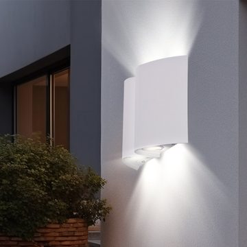 etc-shop Außen-Wandleuchte, Warmweiß, Außenwandleuchte LED Wandleuchte Außenleuchte 2er Set
