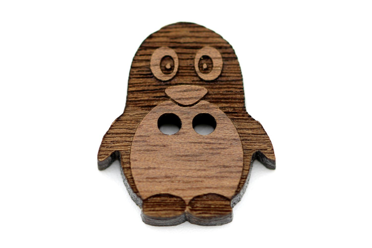 NaturSchatulle Knopf Holzknöpfe Motive, 10 Stück diverse Holzarten 2 Loch Basteln Nähen Annähen Teddy Handmade