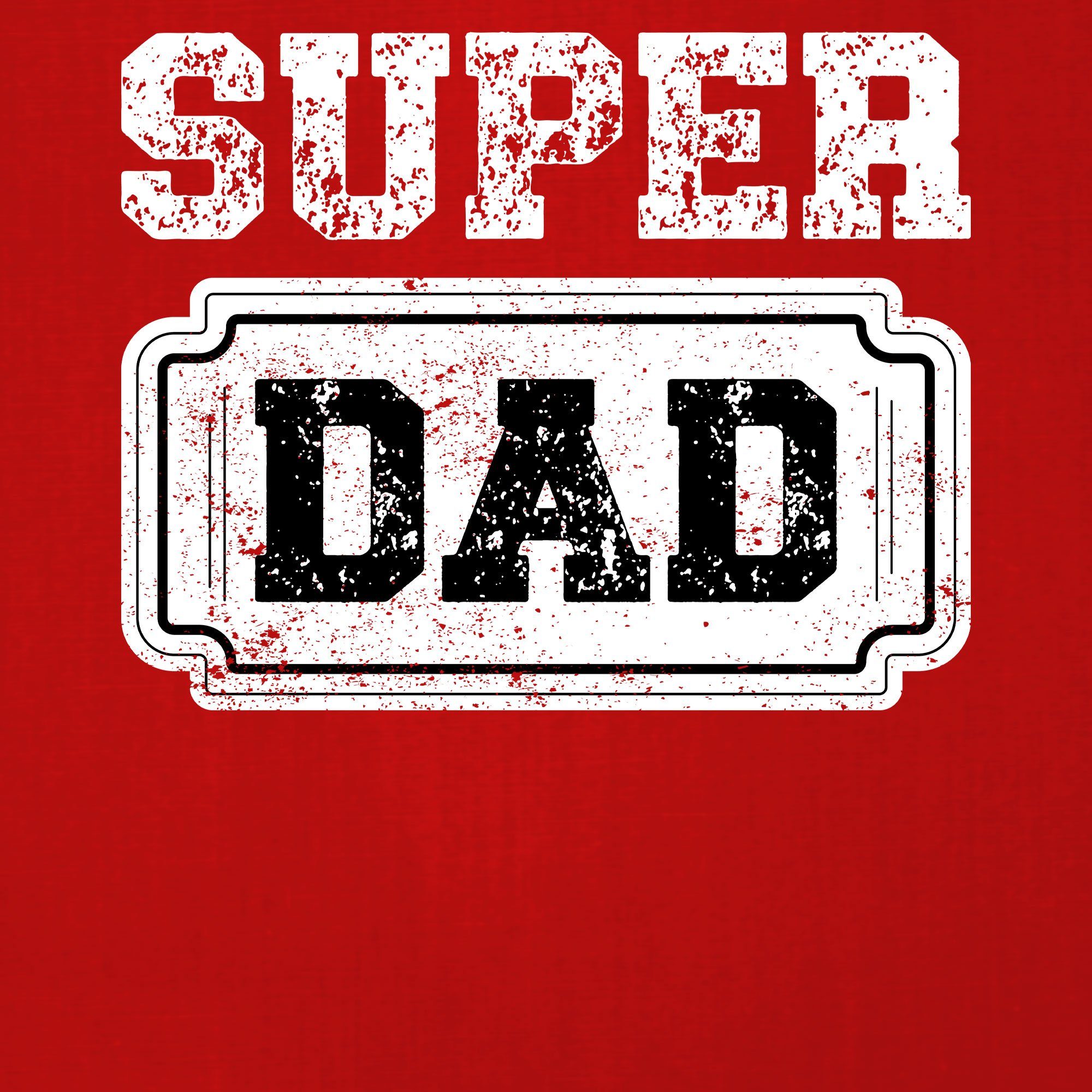 Formatee (1-tlg) Kurzarmshirt Quattro T-Shirt Vater - Herren Vatertag Papa Rot Super Dad