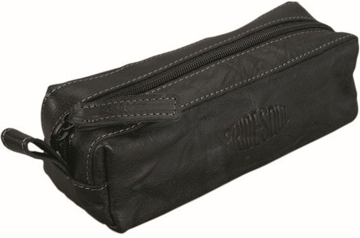 PRIDE & SOUL Federtasche Schlamperrolle 20x7x8cm Leder schwarz