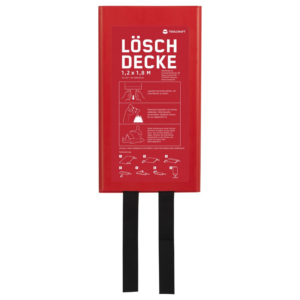 TOOLCRAFT Löschdecke TOOLCRAFT TO-10307445 Löschdecke mit Montagebox 180 cm x 120 cm, 120.00x180.00 cm
