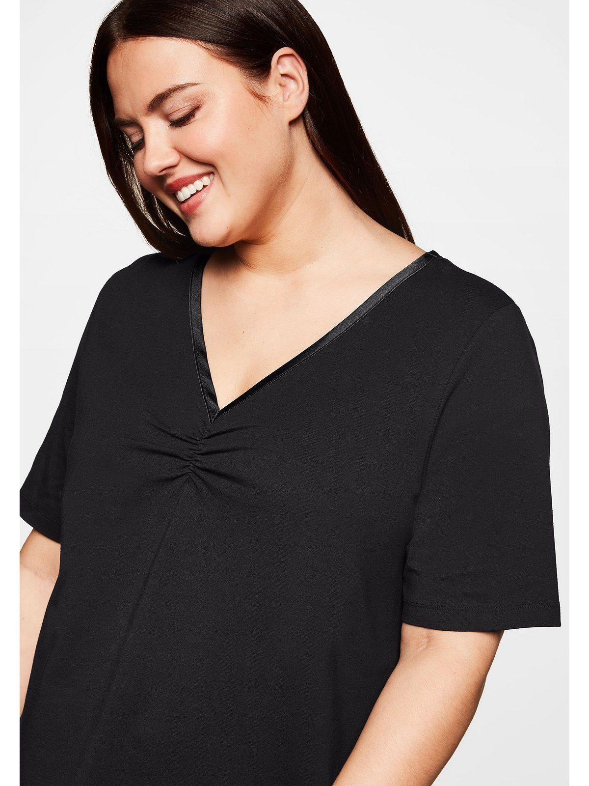 Sheego Longshirt Große Größen mit Raffung