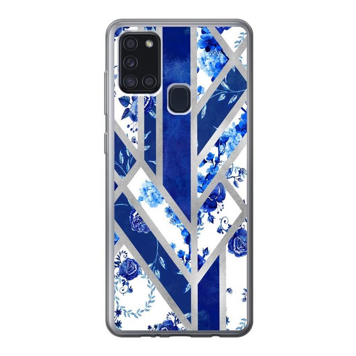 MuchoWow Handyhülle Delfter Blau - Design - Luxus Handyhülle Samsung Galaxy A21s Smartphone-Bumper Print Handy