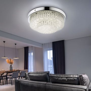 Globo LED Deckenleuchte, LED-Leuchtmittel fest verbaut, Neutralweiß, LED Deckenleuchte Deckenlampe Kristallleuchte Wohnzimmerlampe