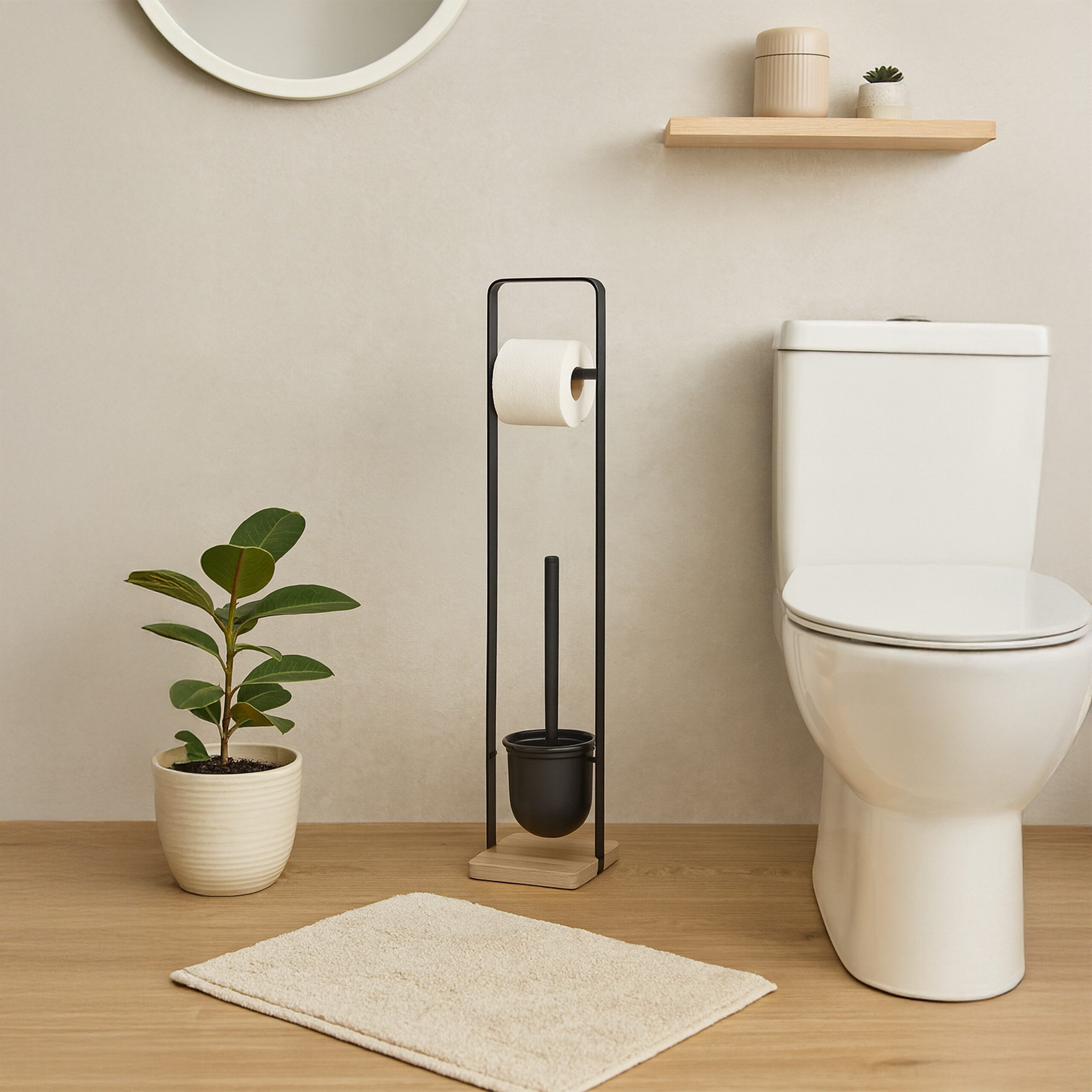 relaxdays WC-Garnitur mit Bambussockel günstig online kaufen