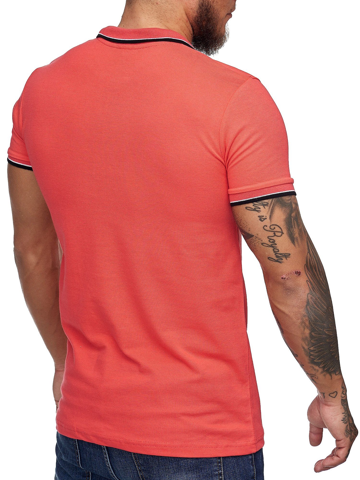 Casual Fuchsia Freizeit Tee, Polo Fitness T-Shirt OneRedox Kurzarmshirt 1403C1 1-tlg) (Shirt