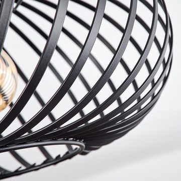 hofstein Deckenleuchte »Aidone« runde Deckenlampe aus Metall in Schwarz, ohne Leuchtmittel, E27, Ø30cm, Leuchte im Retro/Vintage-Design,Lichteffekt,Gitter-Optik