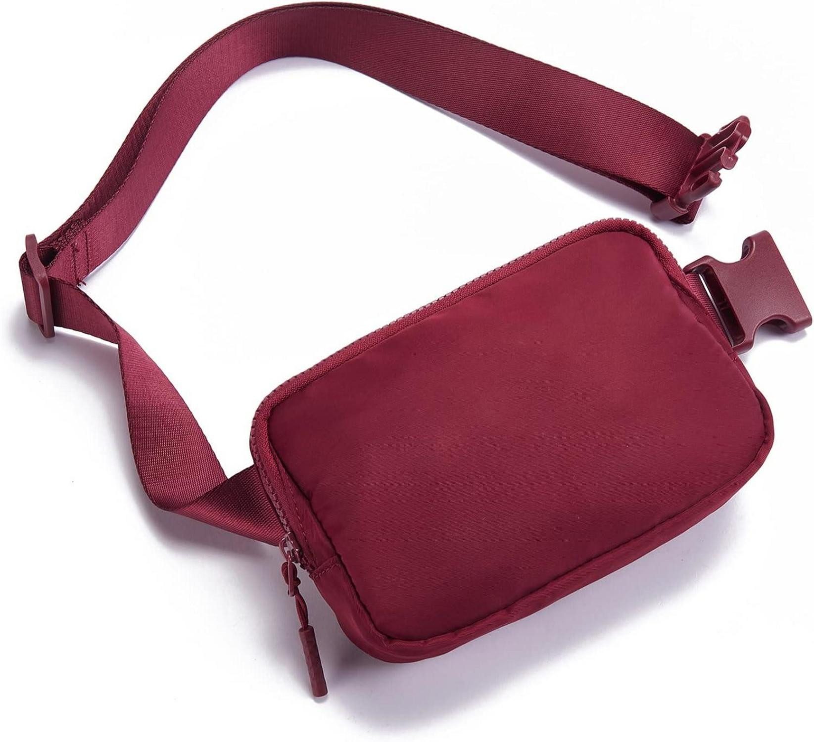 Bauchtasche Damen Bauchtasche Gürteltasche Sport Hüfttaschen Crossbody Weinrot